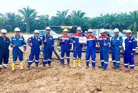 Para Perwira Pertamina Hulu Rokan (PHR) usai meninjau sumur di lapangan Obor Wilayah Kerja Rokan